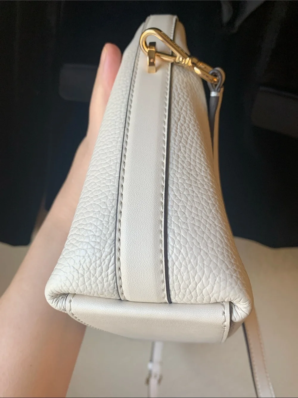 Michael Kors Ember Small Women Leather Messenger Shoulder Handbag Optic White